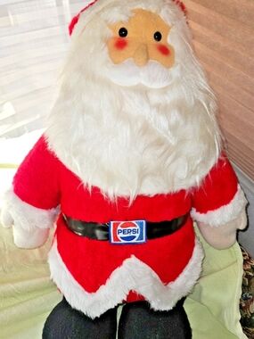 Pepsi Branded Santa Plush - Red & White Holiday Decor Animal Fair